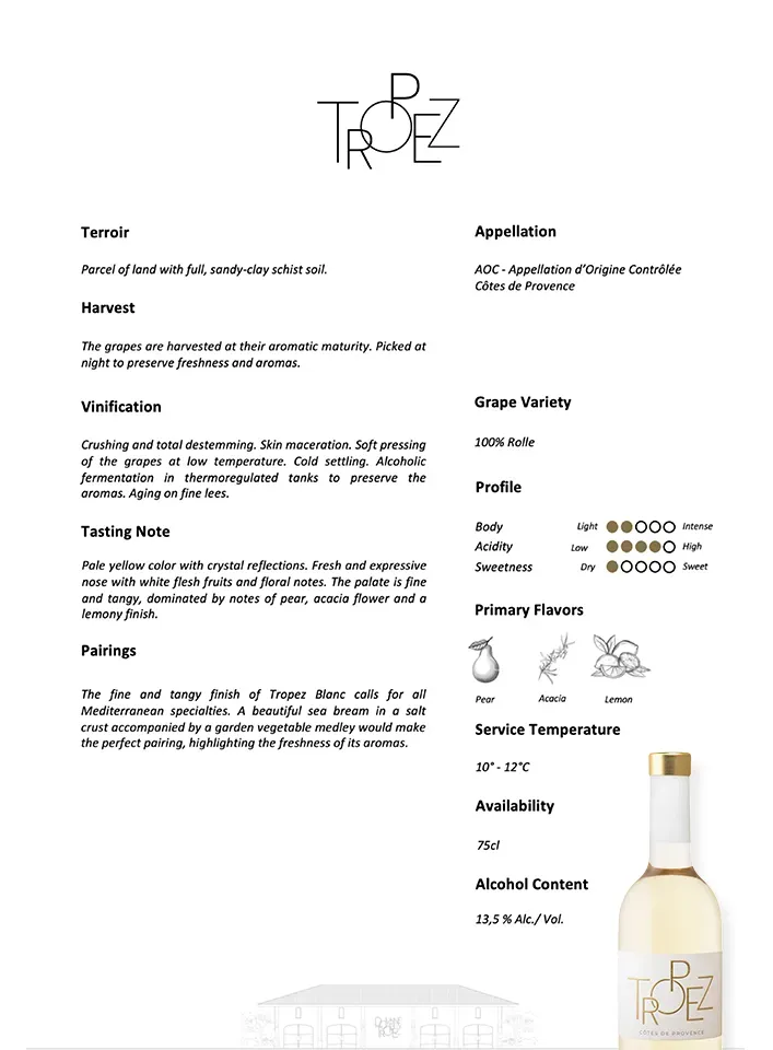 Tropez Sublime White (13.5% Vol.) 